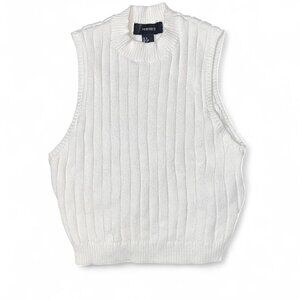 Forever 21 Women's Teen White Ribbed Knit Sweater Tank Top